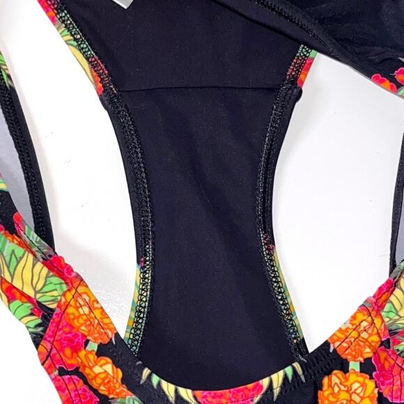 Mara Hoffman bikini bottoms women's size medium in tropical garland black multi - Picture 10 of 16
